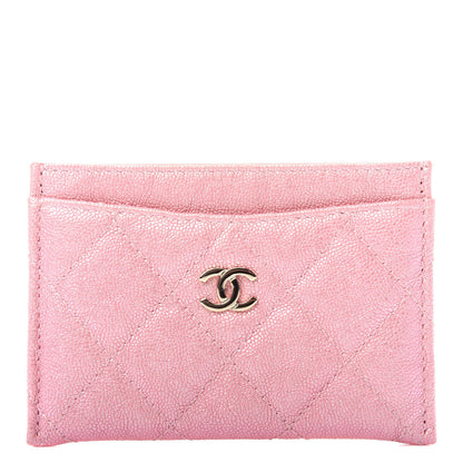 Chanel Iridescent Caviar Quilted Card Holder Rose Pink 1 of 8