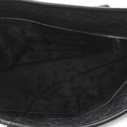 Gucci Guccissima Medium Zippered Shopping Tote Black 5 of 10