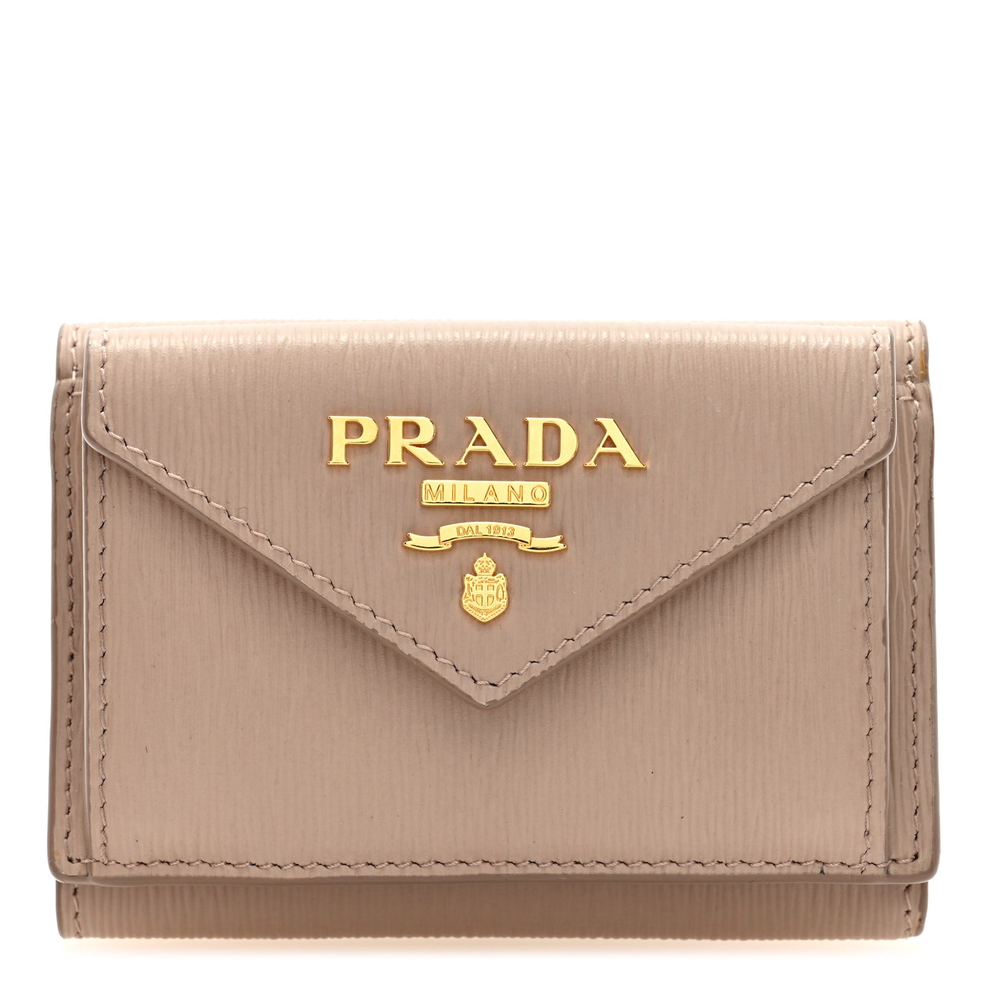 Vitello Move Metal Small Tri-Fold Wallet Cipria