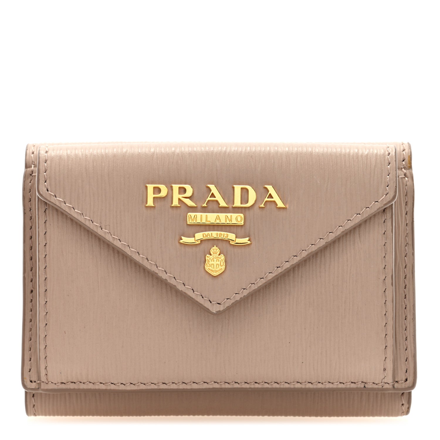 Prada Vitello Move Metal Small Tri-Fold Wallet Cipria 1 of 7