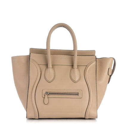 Celine Drummed Calfskin Mini Luggage Dune 1 of 10
