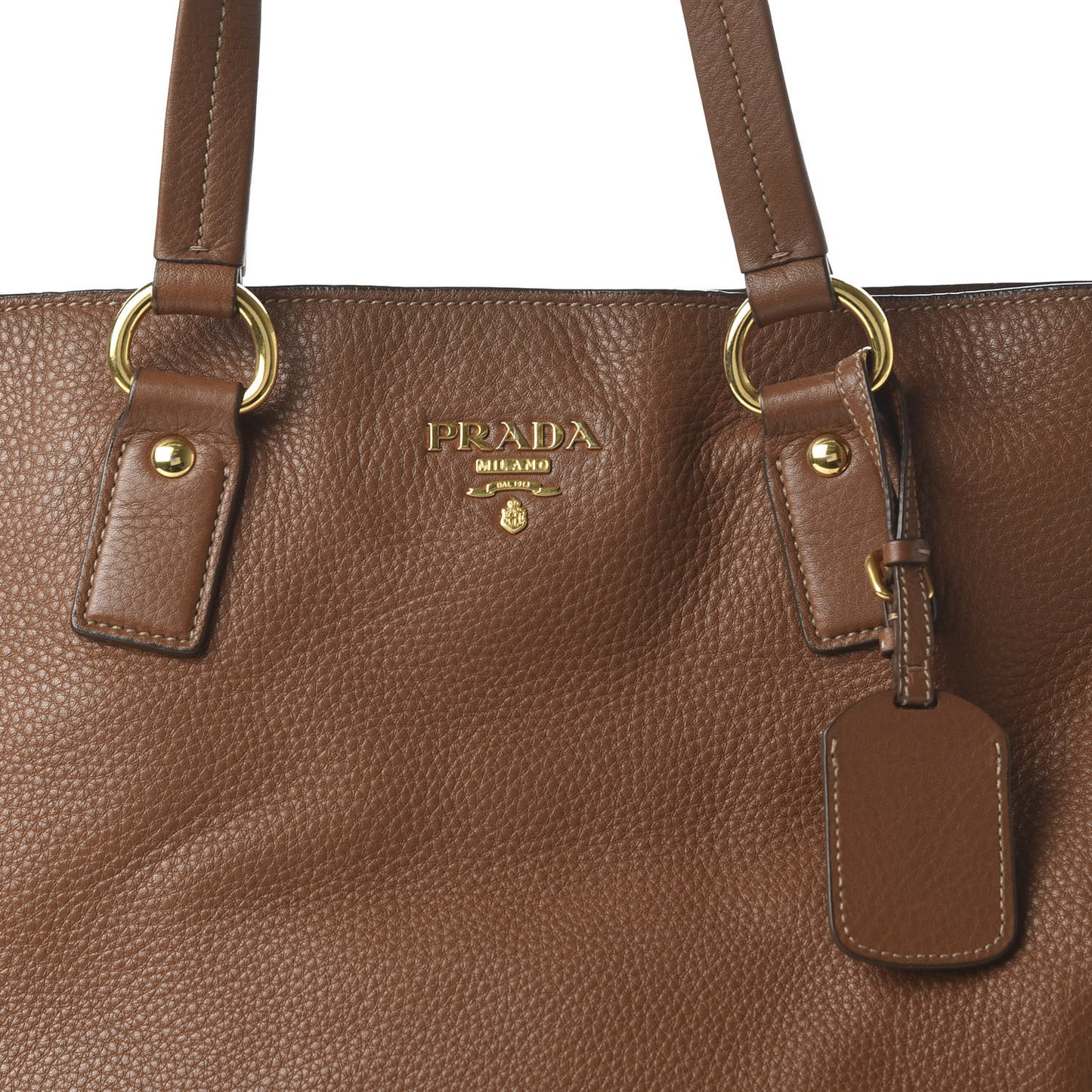 Vitello Daino Side Zip Tote Brandy