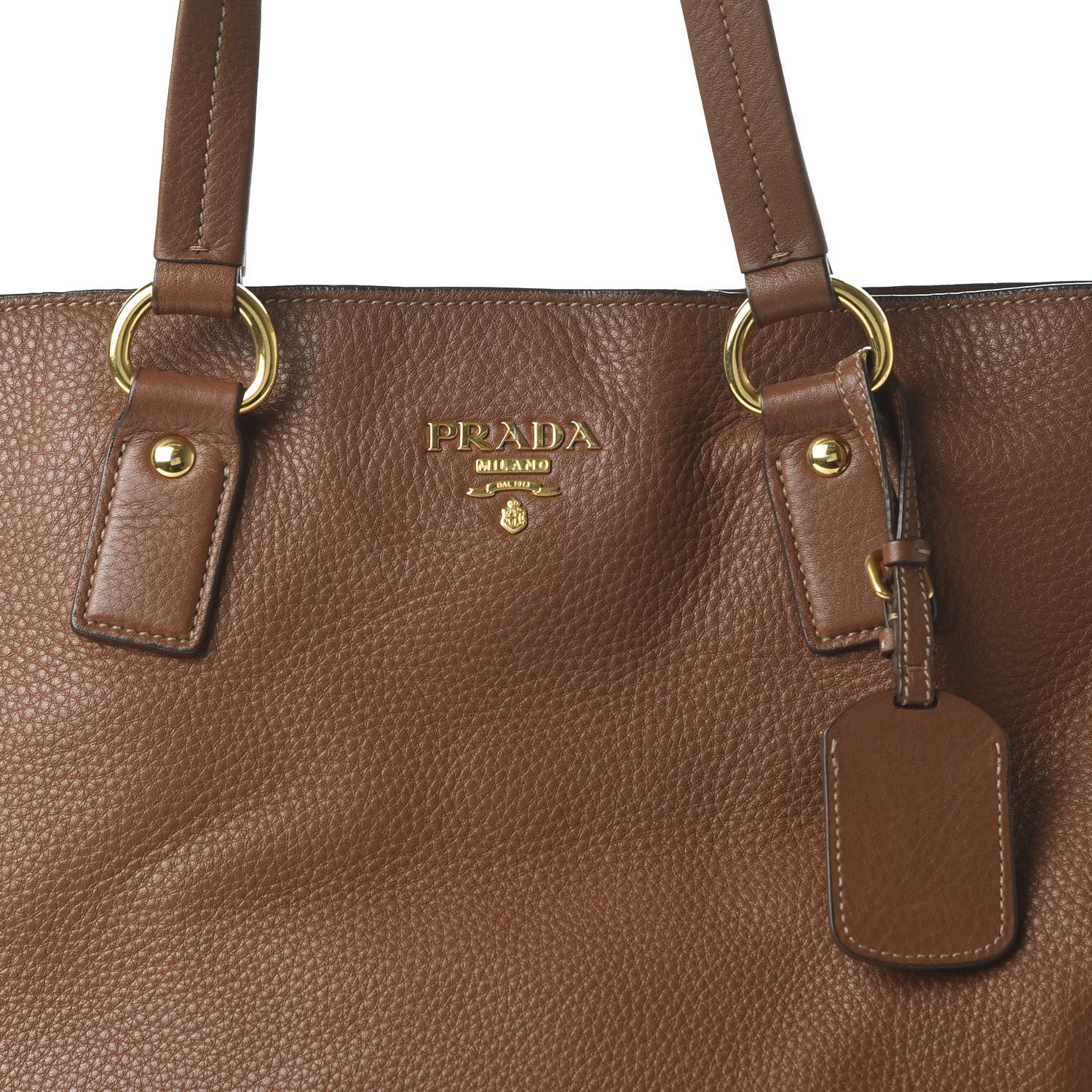 Prada Vitello Daino Side Zip Tote Brandy 9 of 9