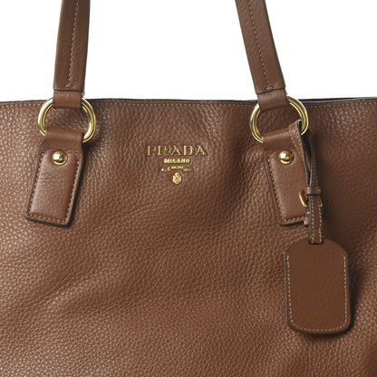 Prada Vitello Daino Side Zip Tote Brandy 9 of 9