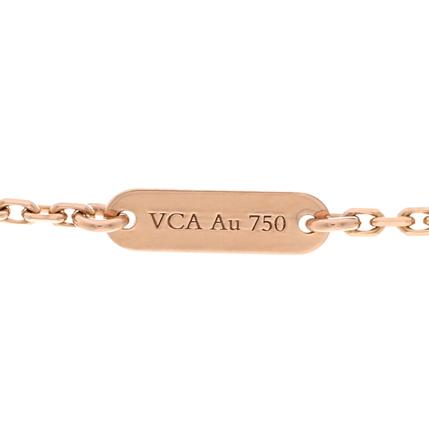 18K Rose Gold Diamond Grey Mother of Pearl Vintage Alhambra Pendant Necklace