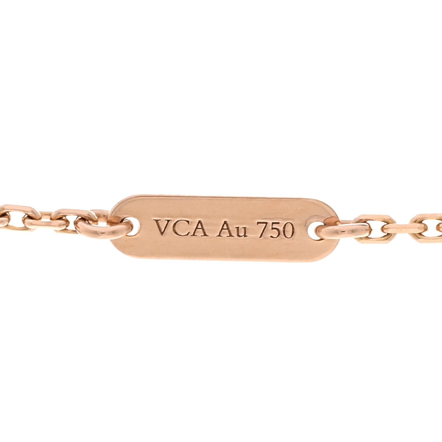 Van Cleef & Arpels 18K Rose Gold Diamond Grey Mother of Pearl Vintage Alhambra Pendant Necklace 4 of 6