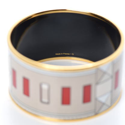 Hermes Enamel Printed Collier De Chien Extra Wide Bracelet 62 5 of 6