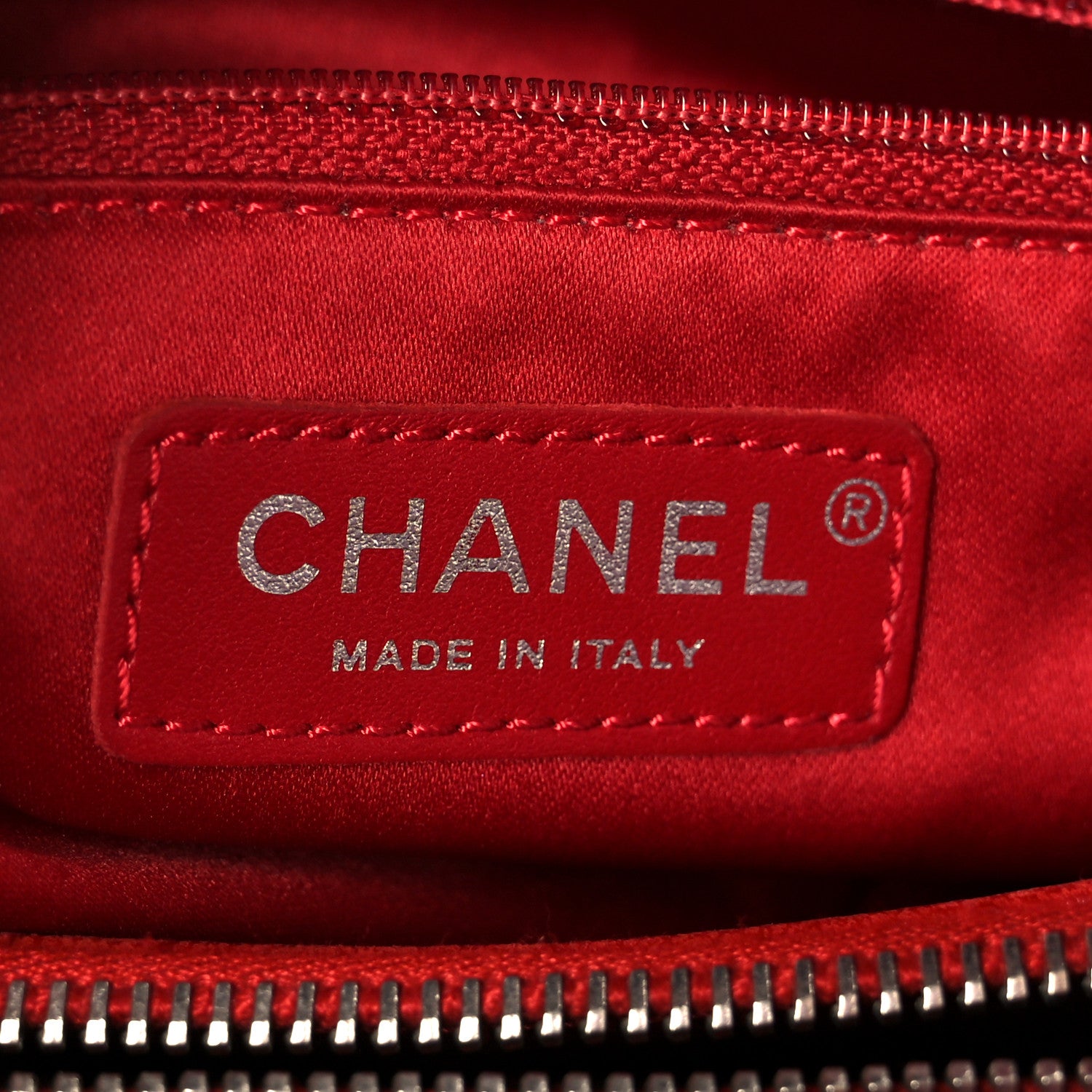 Chanel Lambskin Quilted CC Crossing Shopping Tote Red 6 of 11