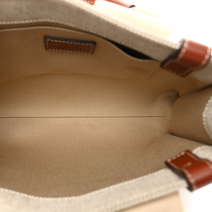 Chloe Cotton Calfskin Small Woody Ribbon Tote White Brown 5 of 9