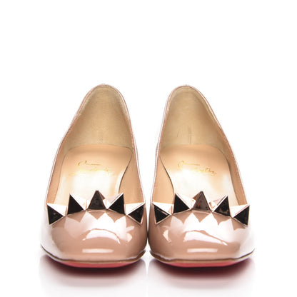 Christian Louboutin Patent Pyramidam 45 Pumps 35 Nude 2 of 7