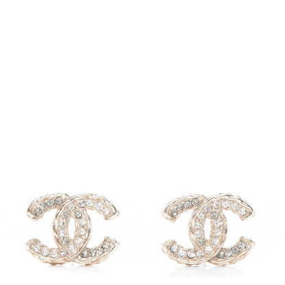 Chanel Crystal CC Earrings Gold 1 of 4