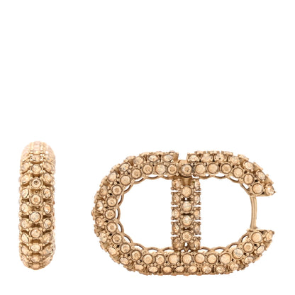 Christian Dior Crystal Clair D Lune Earrings Gold 1 of 5