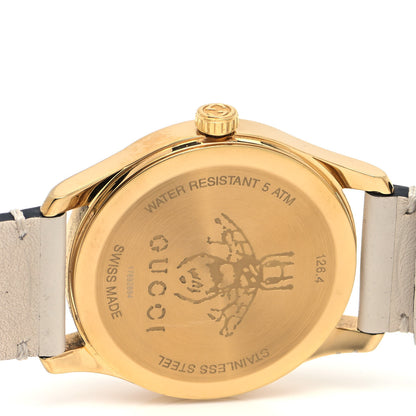 Gucci Stainless Steel Calfskin 38mm G-Timeless Bee Star Quartz Watch White 4 of 4