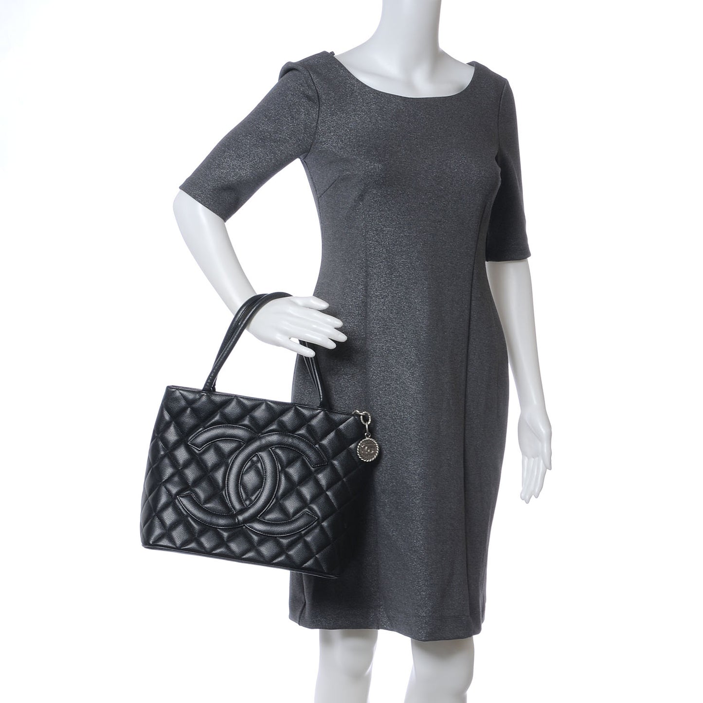 Caviar Medallion Tote Black
