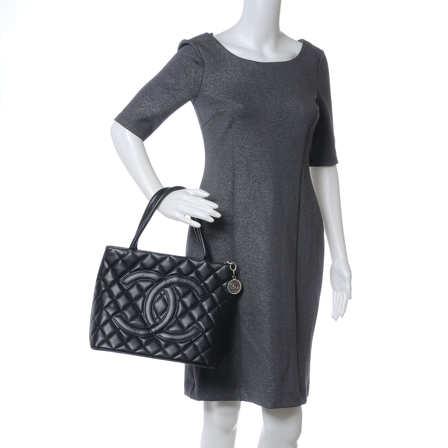 Chanel Caviar Medallion Tote Black 2 of 7