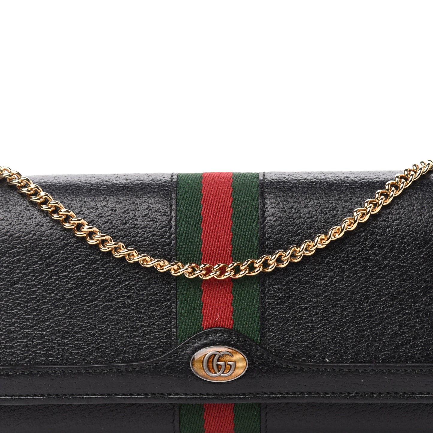 Calfskin Web Ophidia Wallet On Chain Black