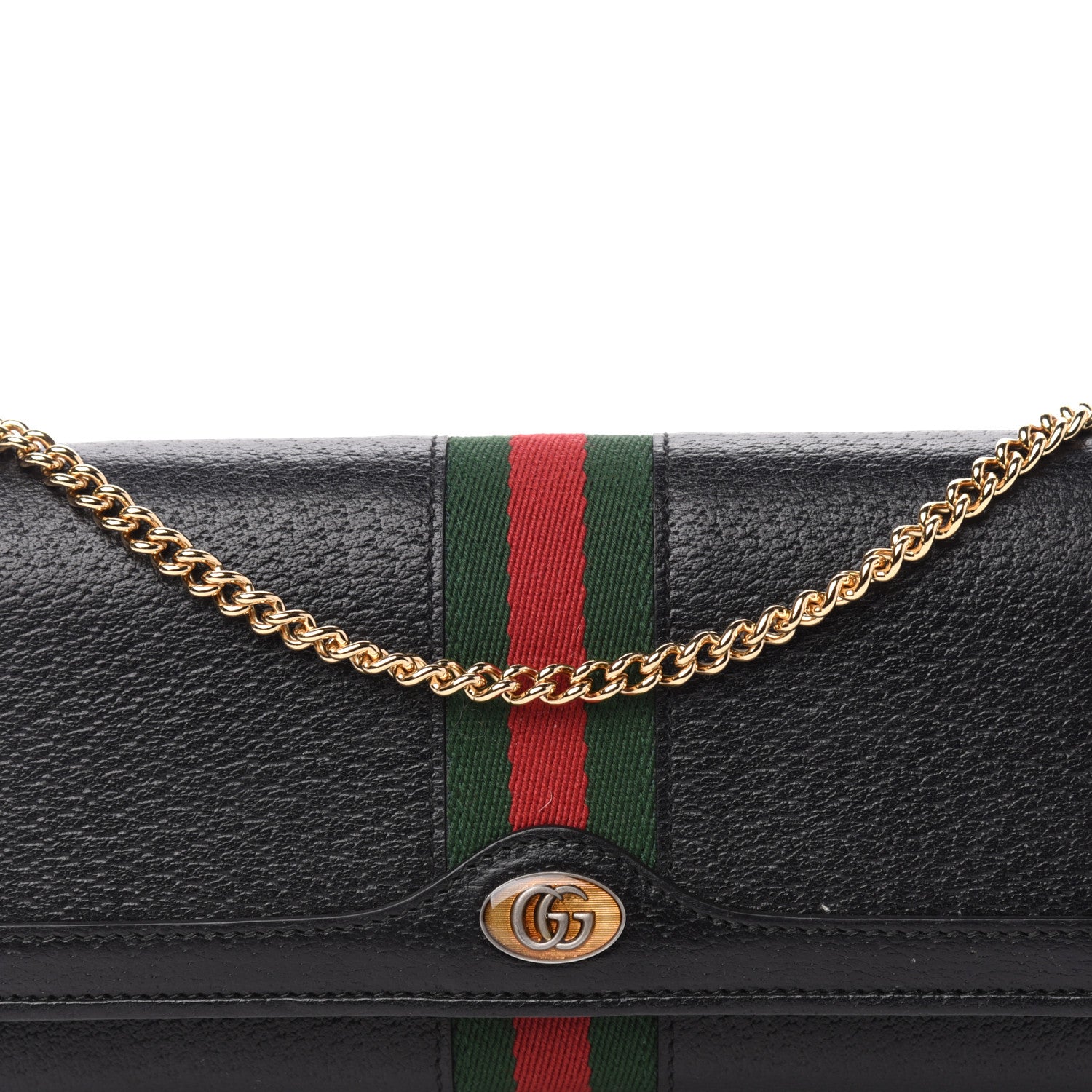 Gucci Calfskin Web Ophidia Wallet On Chain Black 11 of 11