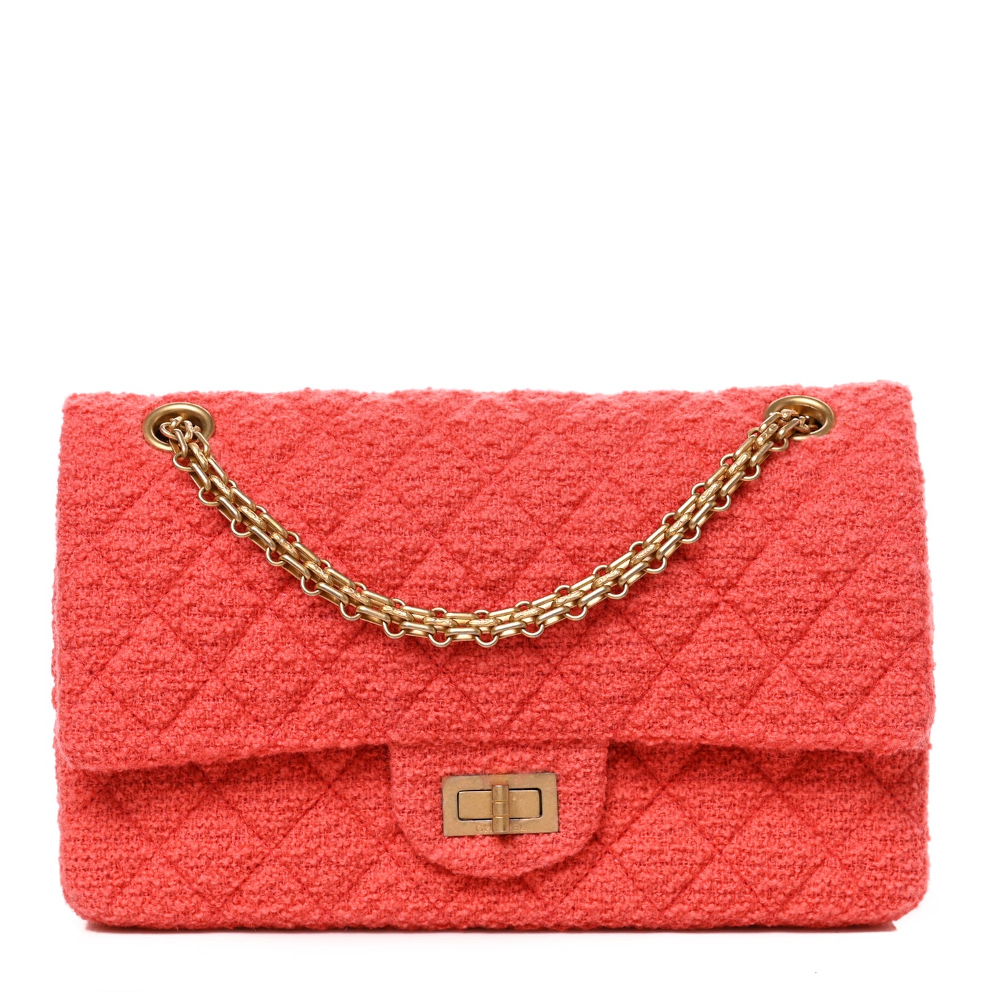 Wool Tweed Quilted 2.55 Reissue 225 Flap Coral