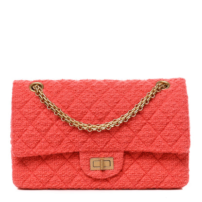 Chanel Wool Tweed Quilted 2.55 Reissue 225 Flap Coral 1 of 9