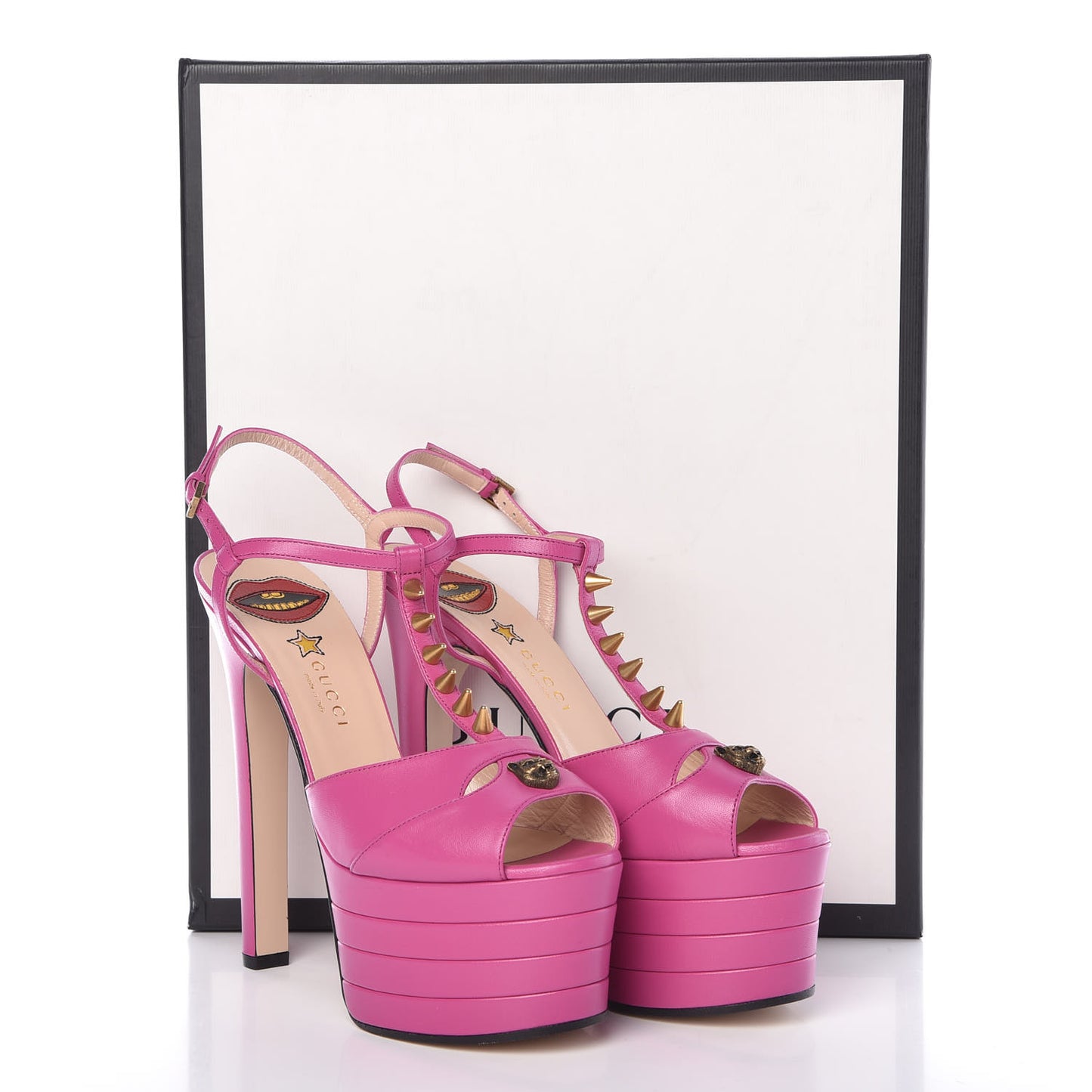 Malaga Kid Angel T-Strap Platform High Heel Sandals 39.5 Rododendro