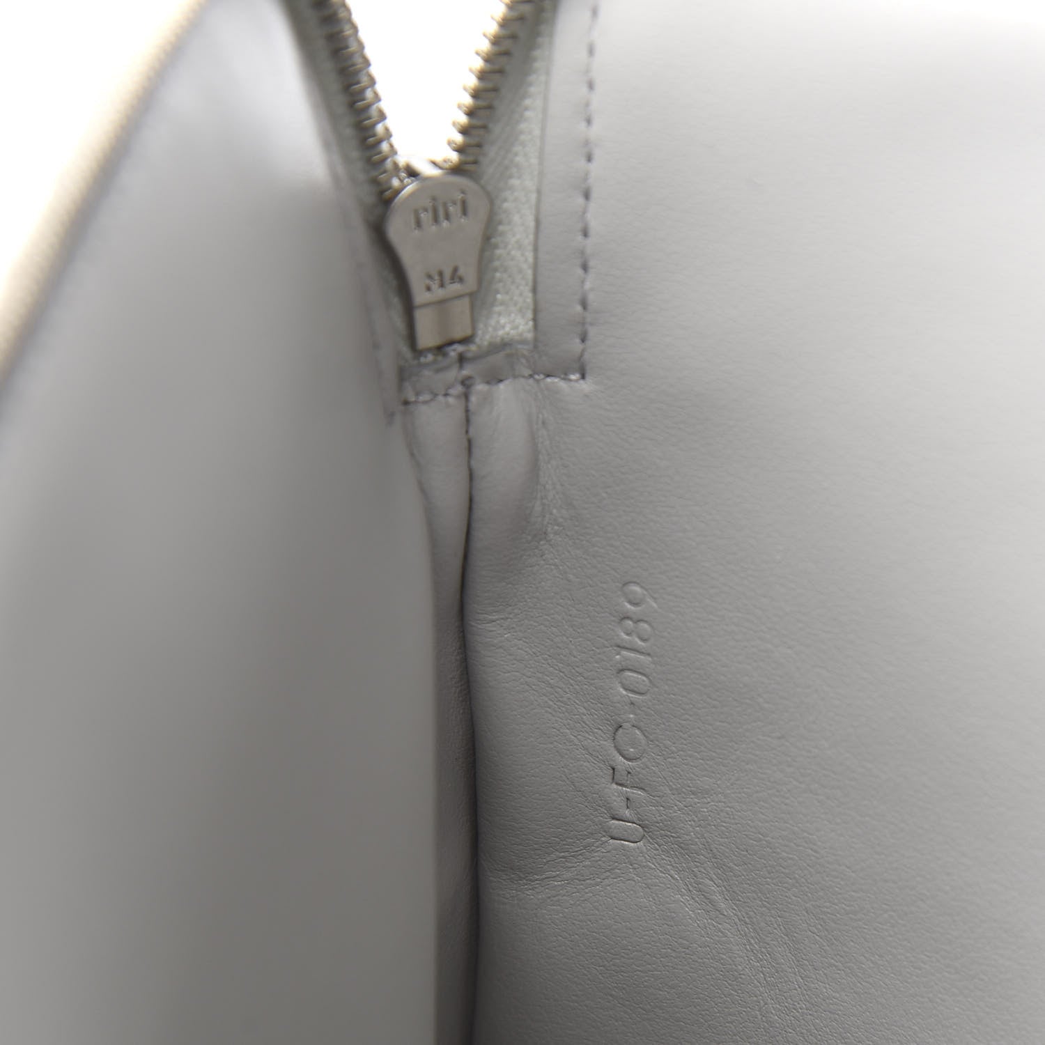 Celine Lambskin Quilted Zip Pouch Grey 7 of 7