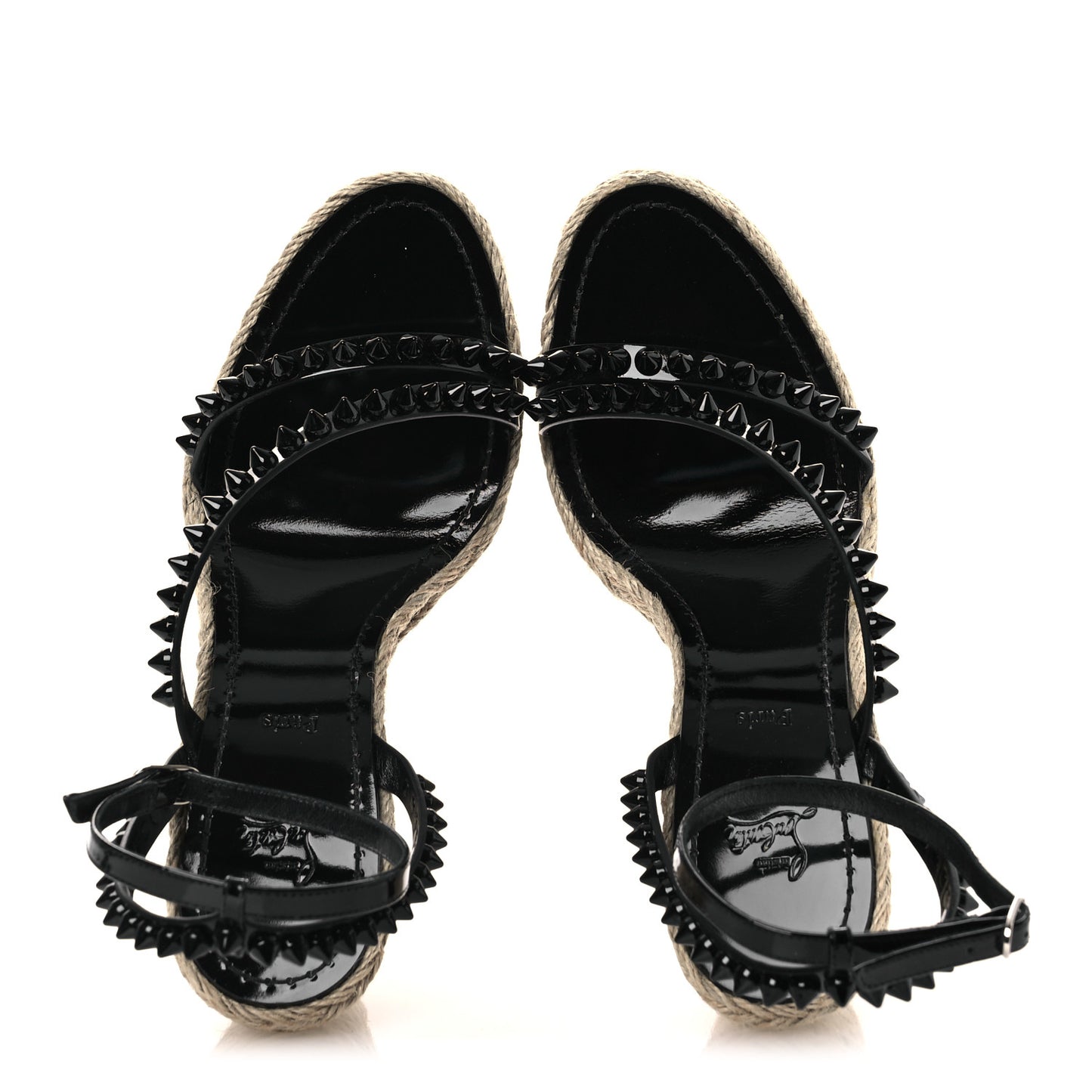 Patent Mafaldina 120 Wedge Sandals 40 Black