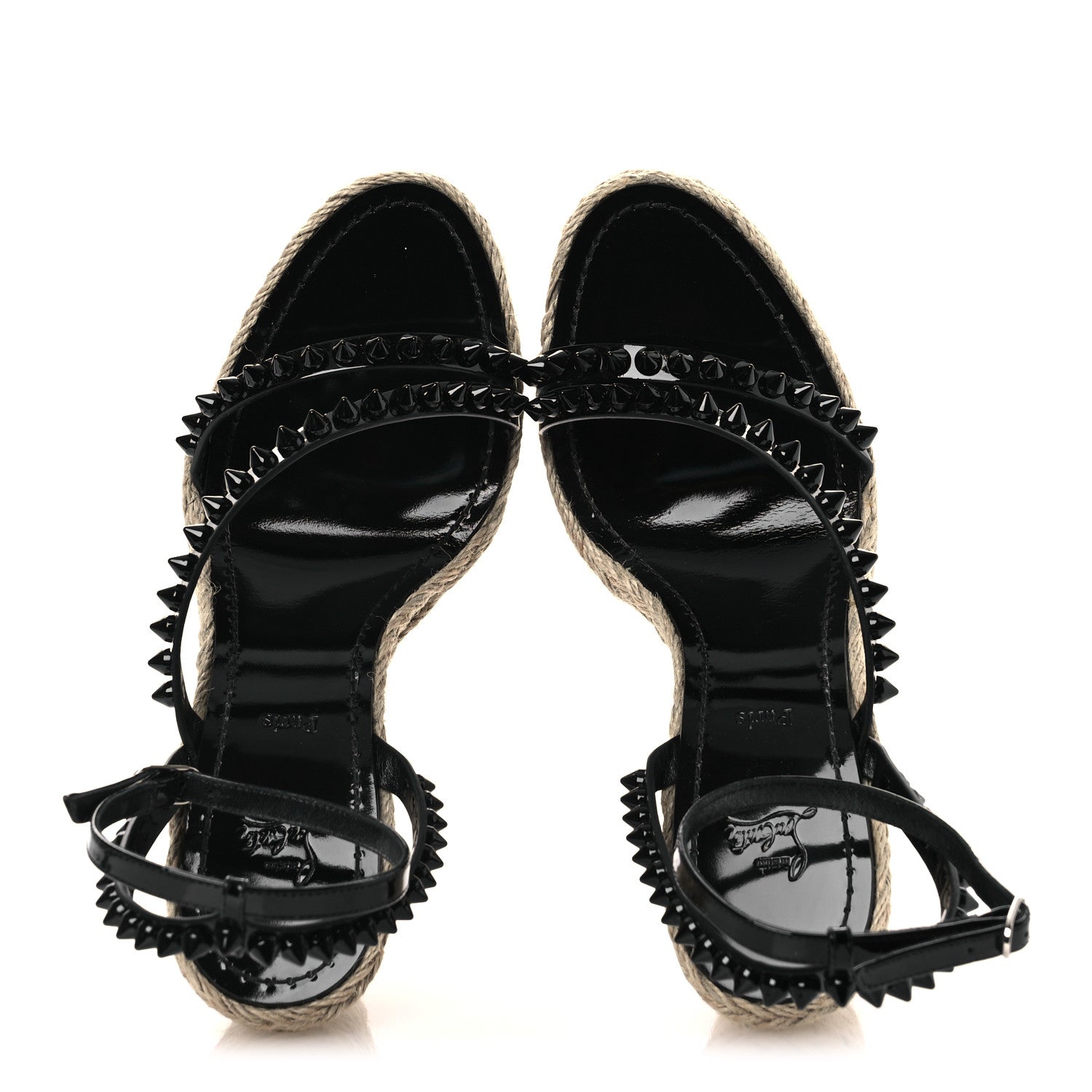 Christian Louboutin Patent Mafaldina 120 Wedge Sandals 40 Black 2 of 11
