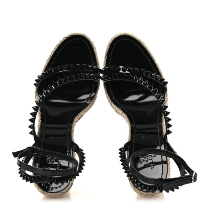 Christian Louboutin Patent Mafaldina 120 Wedge Sandals 40 Black 2 of 11