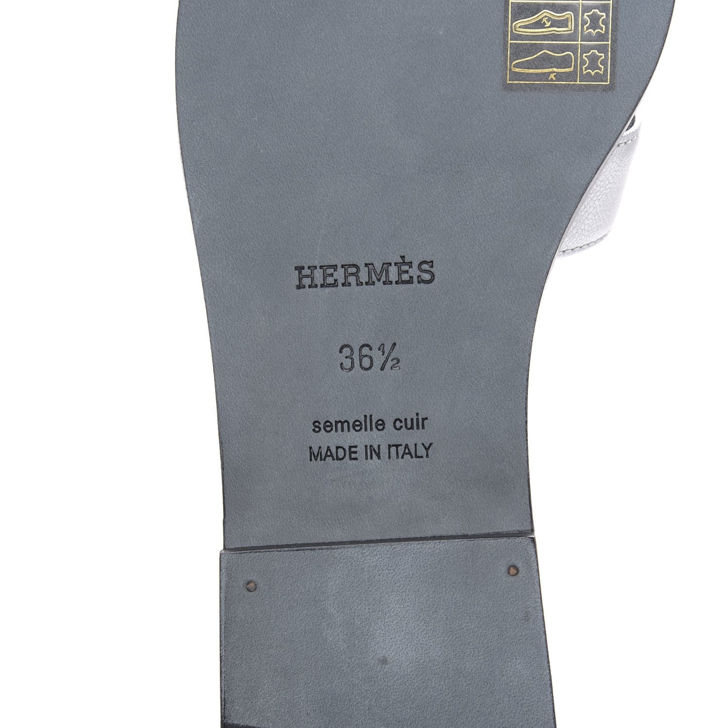 Metallic Madame Calfskin Oran Sandals 36.5 Argent