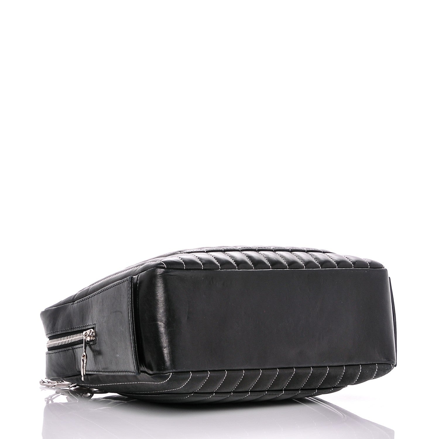 Chanel Lambskin Vertical Quilted Mademoiselle Camera Case Black 4 of 7