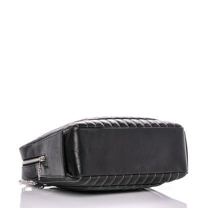 Chanel Lambskin Vertical Quilted Mademoiselle Camera Case Black 4 of 7