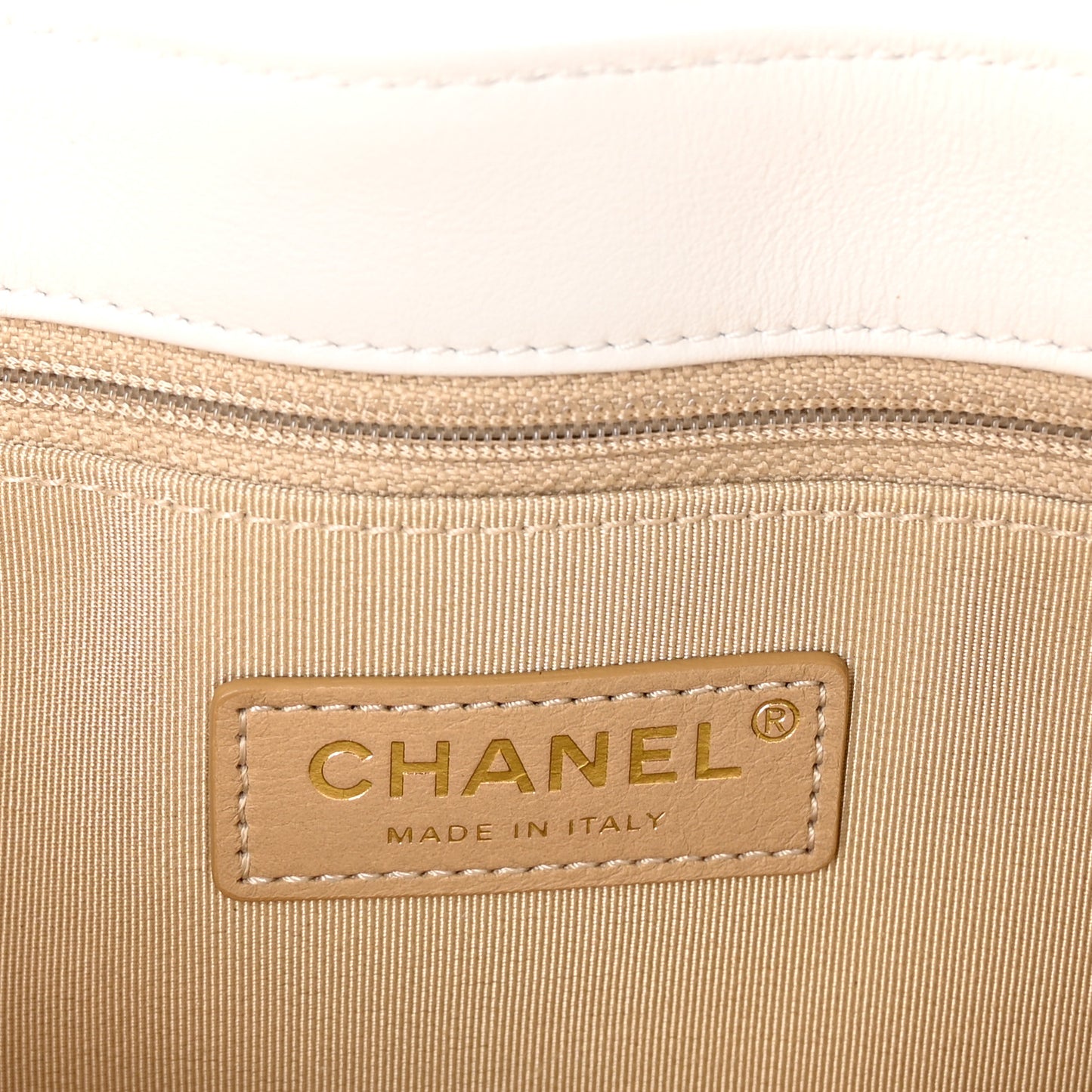 Calfskin Quilted Enchained Clutch White