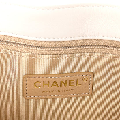 Chanel Calfskin Quilted Enchained Clutch White 6 of 10