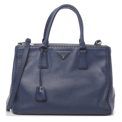 Prada City Calf Hand Stitched Medium Galleria Double Zip Tote Bleuette 1 of 23