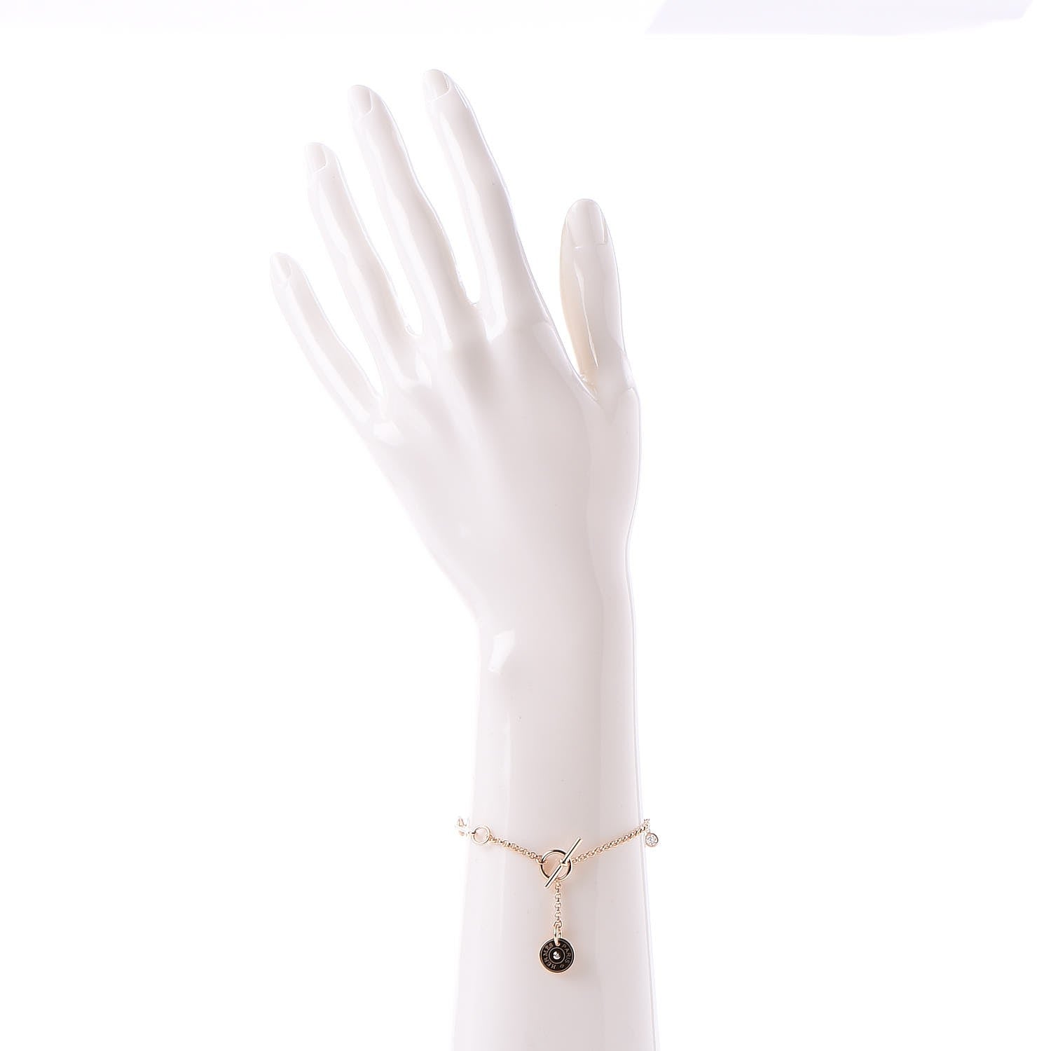 Hermes 18K Rose Gold Diamond Gambade Bracelet SH 2 of 7