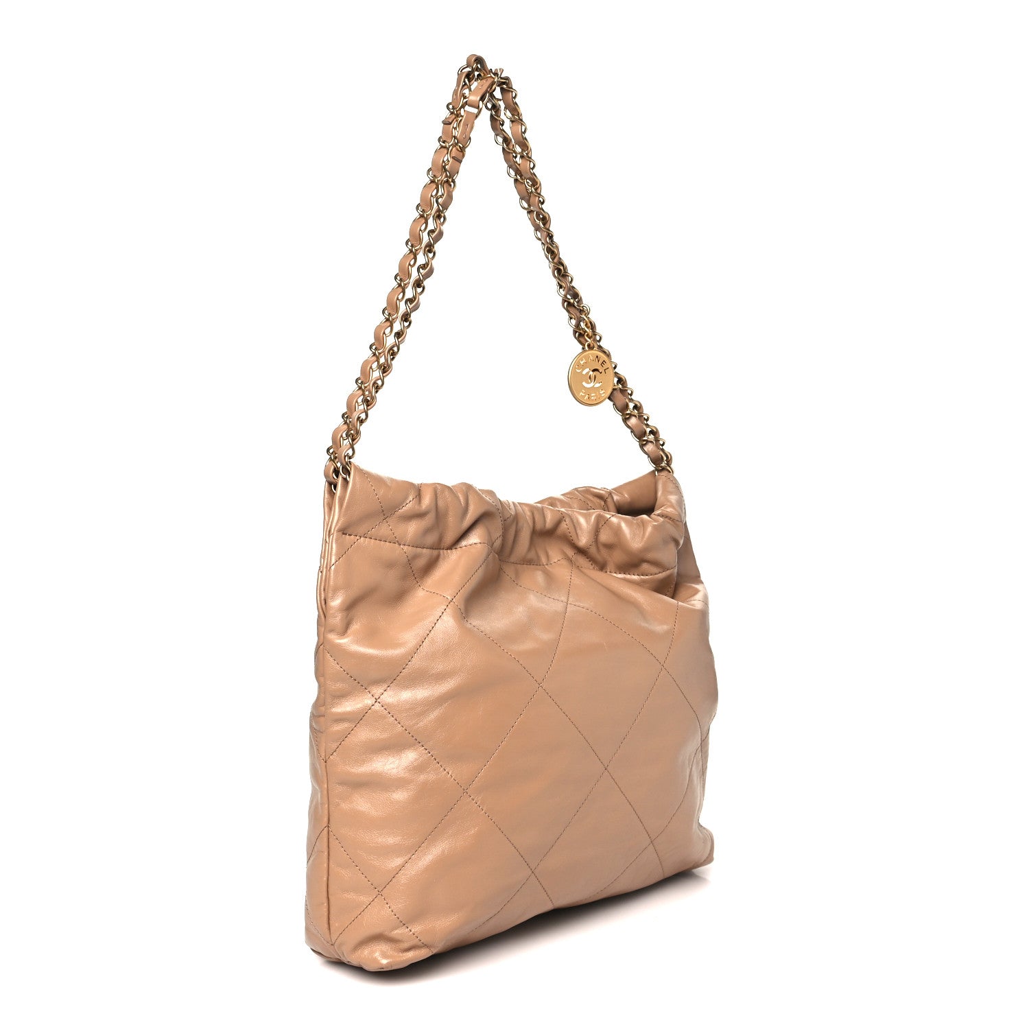 Chanel Shiny Calfskin Quilted Small Chanel 22 Beige 4 of 10