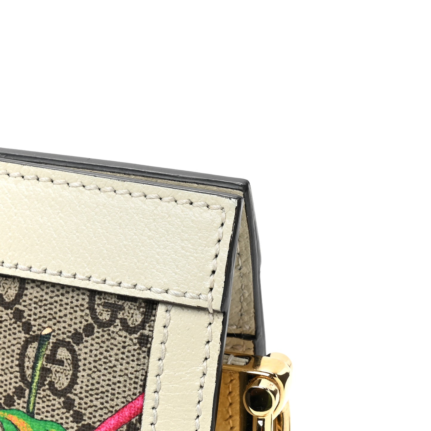 GG Supreme Monogram Flora Web Small Ophidia Chain Shoulder Bag White