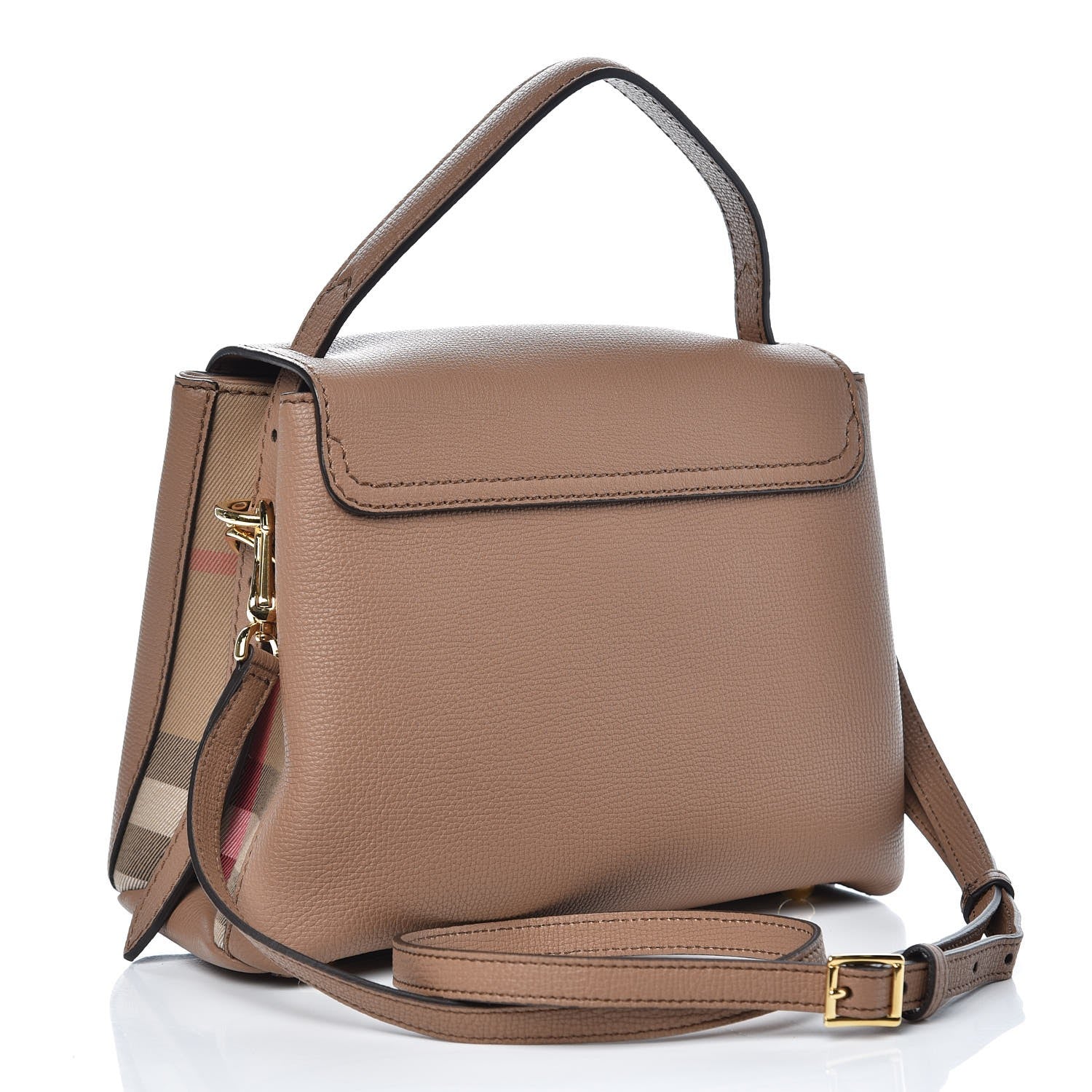 Burberry Derby Calfskin House Check Small Camberley Dark Sand 3 of 7