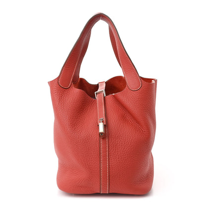 Hermes Taurillon Clemence Picotin Lock 22 MM Sanguine 1 of 10