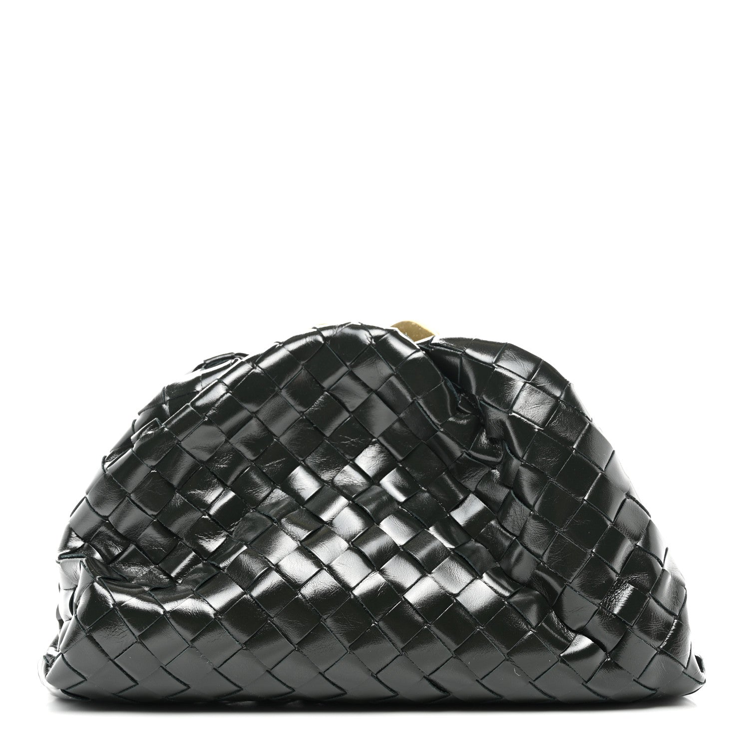 Bottega Veneta Patent Nappa Intrecciato Teen Jodie Pouch Dark Green 1 of 7