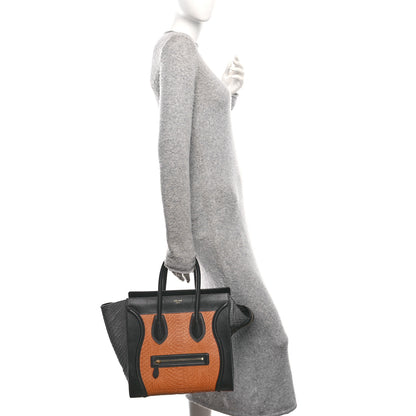Celine Snakeskin Mini Tri-Color Luggage Blue Brown Multicolor 2 of 9