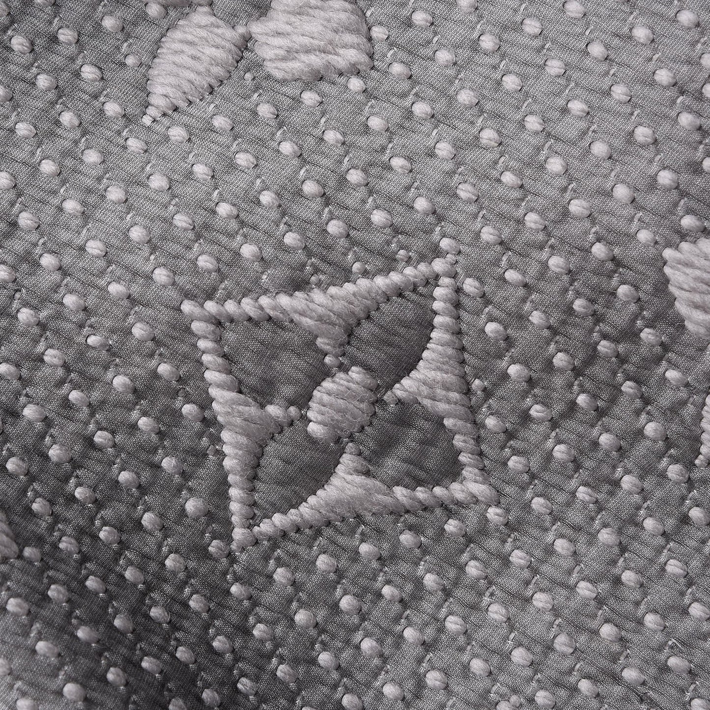 Wool Silk Logomania Scarf Pearl Grey