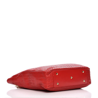 Christian Dior Lambskin Woven Large Dior Soft Tote Rouge Moyen 4 of 7
