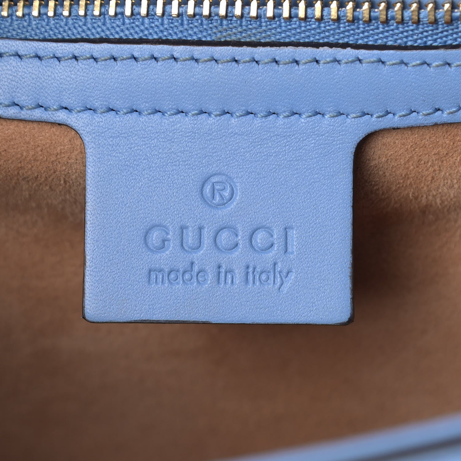 Gucci Calfskin Small Sylvie Shoulder Bag Clear Sky Blue 7 of 13