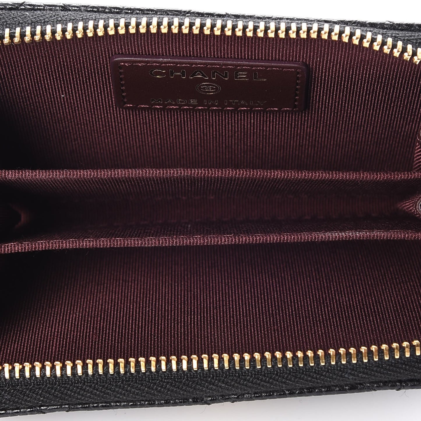 Caviar Quilted Zip Coin Purse Black