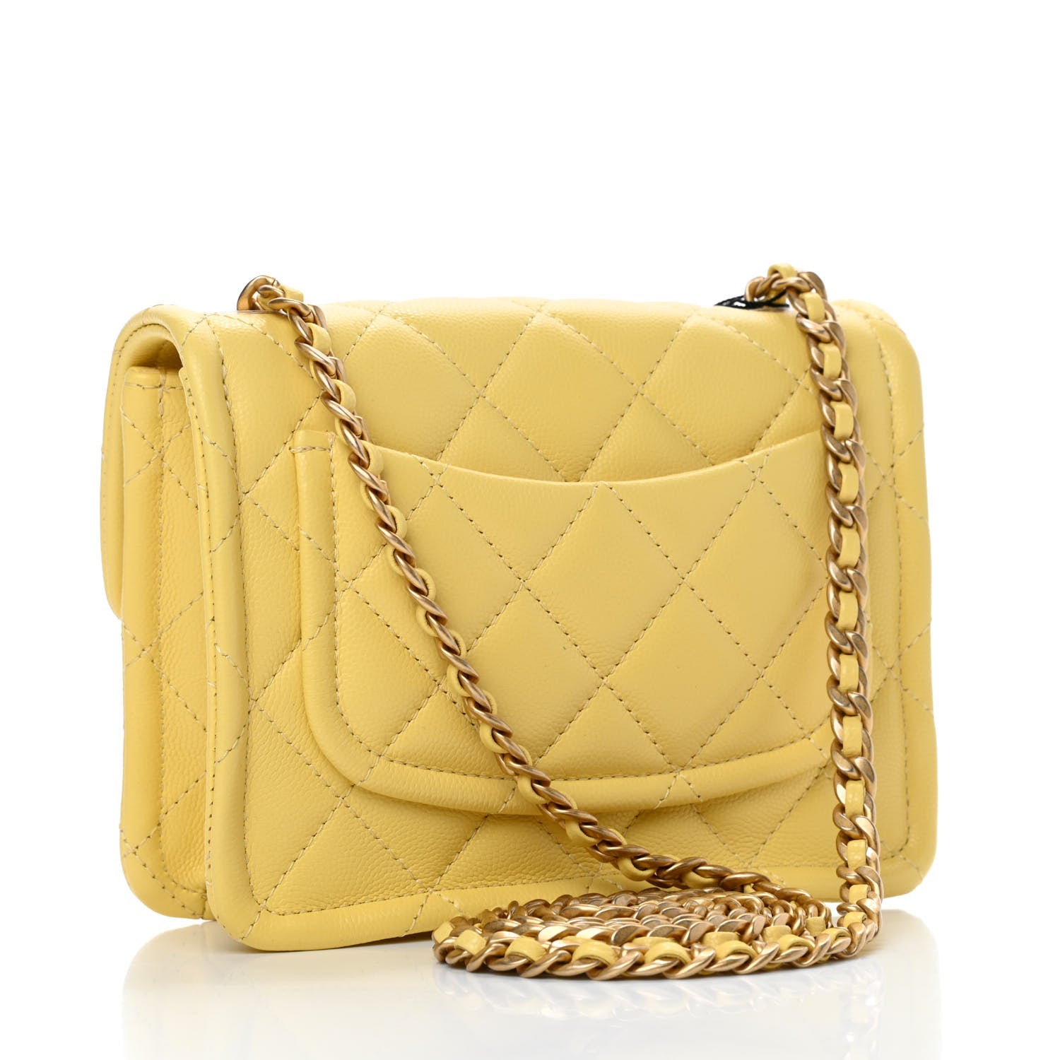 Chanel Caviar Quilted Mini Sweet Classic Flap Yellow 2 of 4