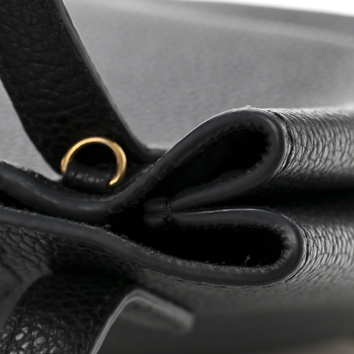 Tumbled Calfskin Gancini Mini Bag Black
