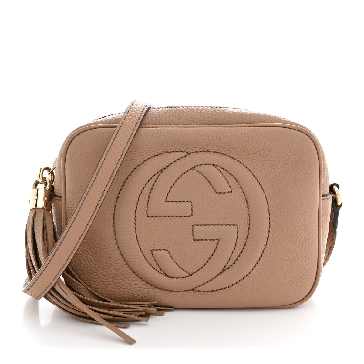 Pebbled Calfskin Small Soho Disco Bag Camelia