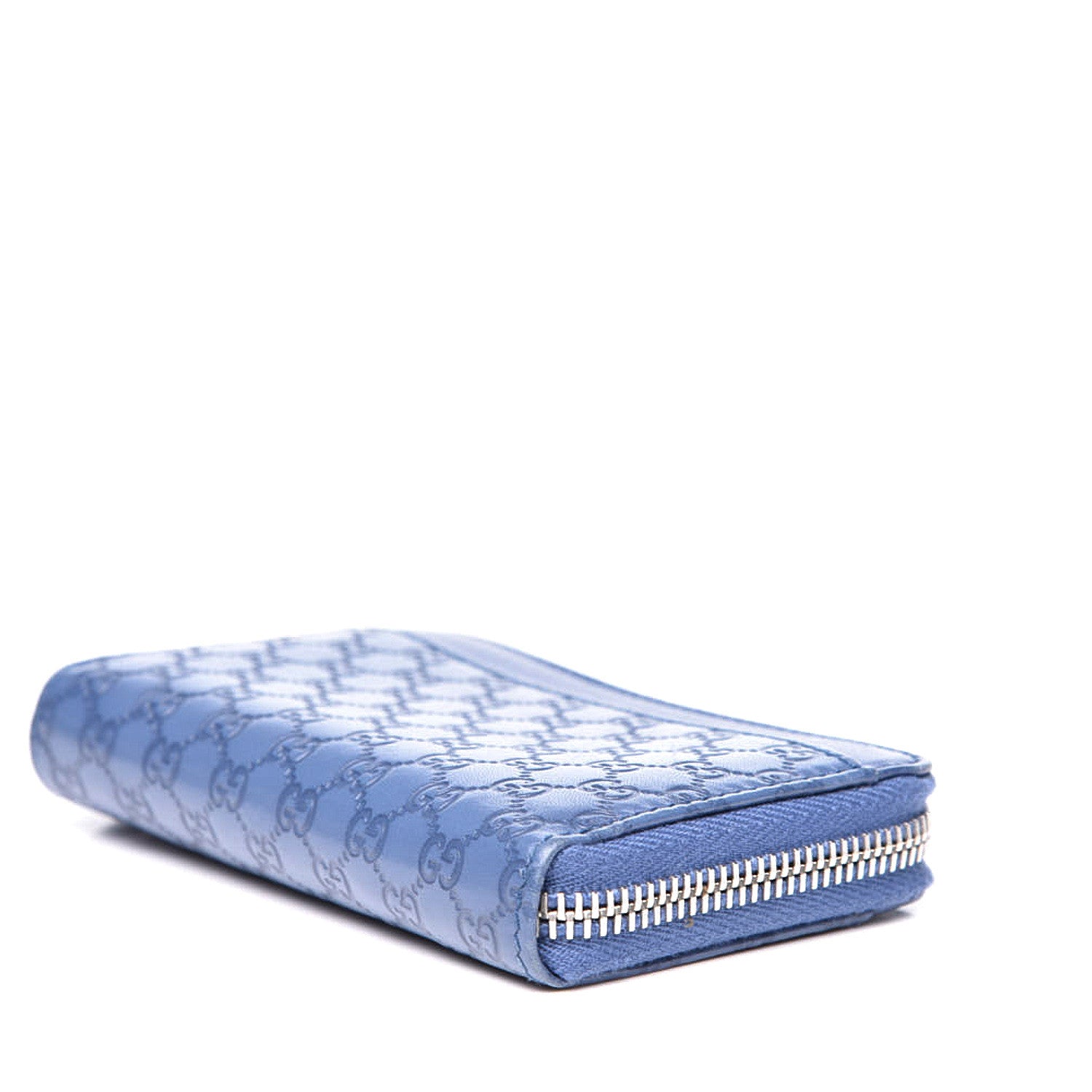 Gucci Microguccissima Zip Around Key Ring Coin Purse Mineral Blue 8 of 11