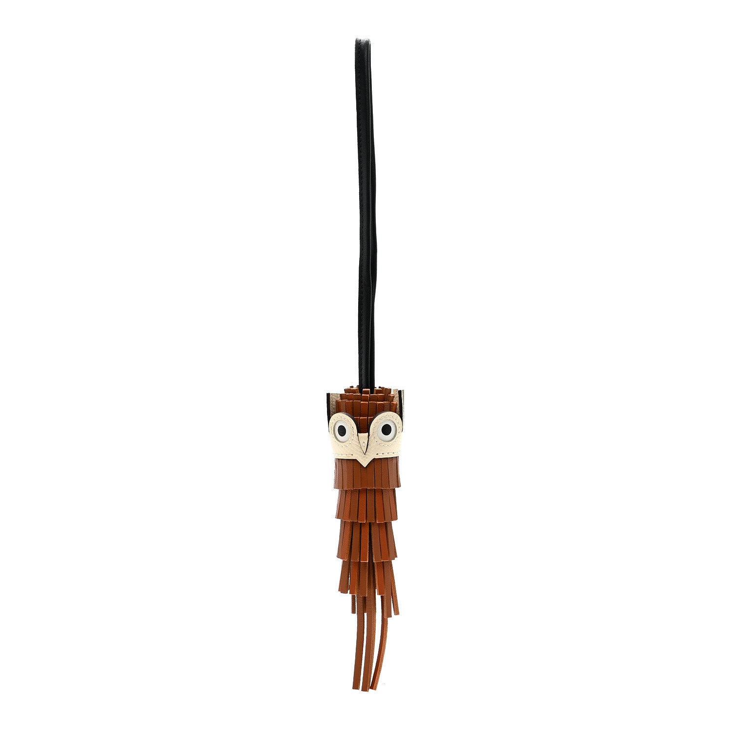 Hermes Milo Lambskin Epsom Chouette Bag Charm Gold Pain D'Epice Black Nata White Gold Pain D'Epice Black Nata White 1 of 4